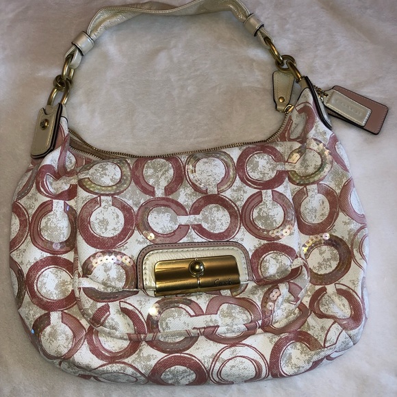 COACH Christie Sequin OpArt Semi Shoulder Bag - Picture 4 of 7